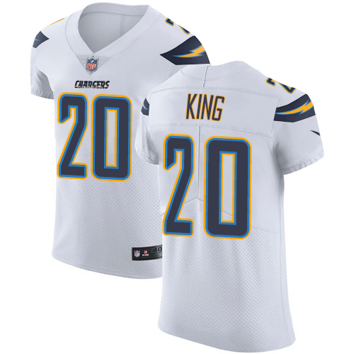 Nike Chargers #20 Desmond King White Men's Stitched NFL Vapor Untouchable Elite Jersey - Click Image to Close